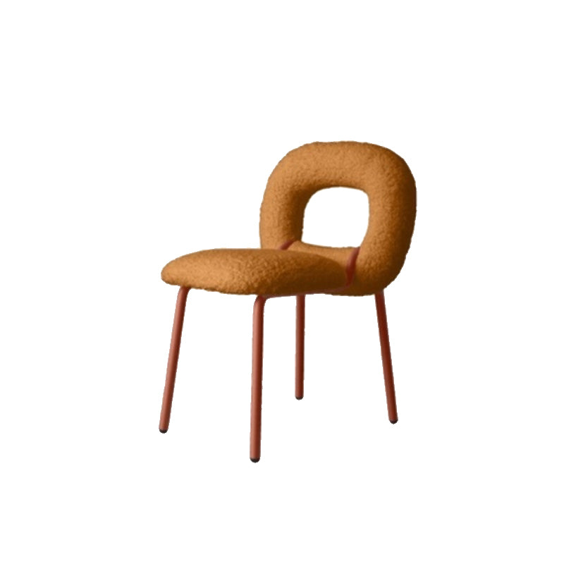 Upholstered Dining Side Chair Metal Frame Open Back Dining Side Chair