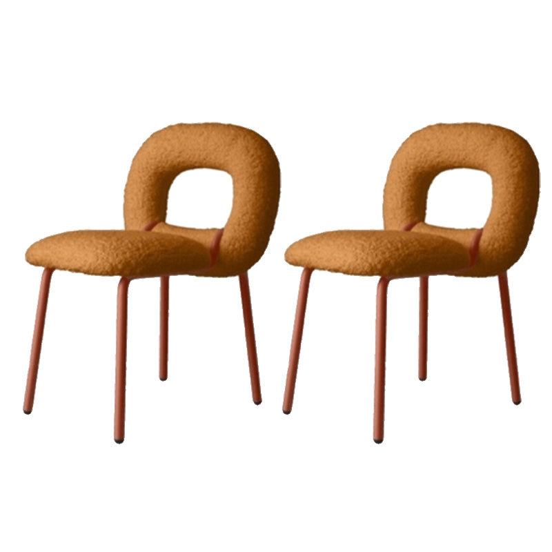 Upholstered Dining Side Chair Metal Frame Open Back Dining Side Chair