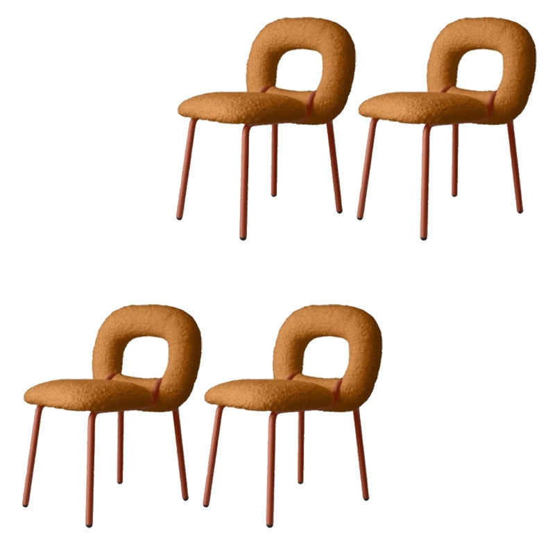 Upholstered Dining Side Chair Metal Frame Open Back Dining Side Chair