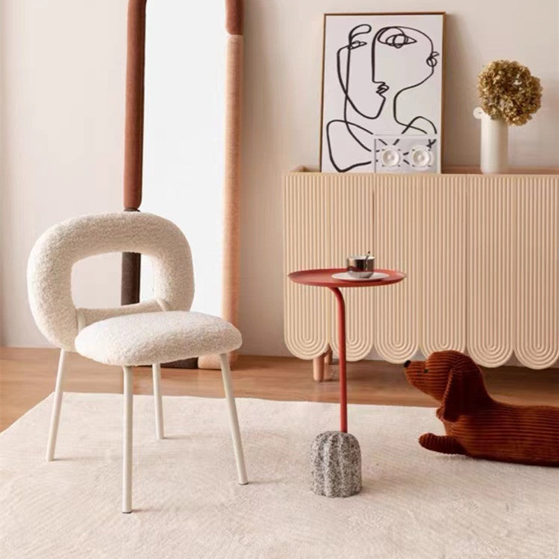Upholstered Dining Side Chair Metal Frame Open Back Dining Side Chair