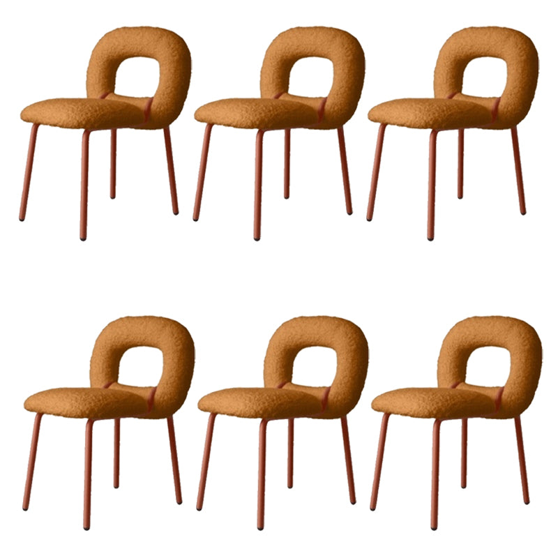 Upholstered Dining Side Chair Metal Frame Open Back Dining Side Chair