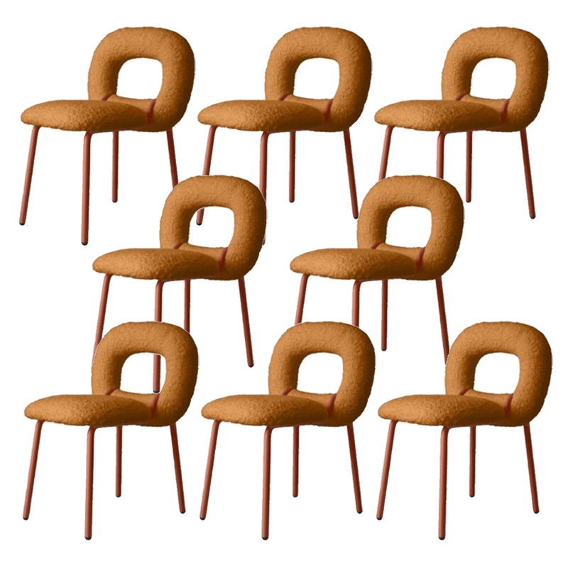 Upholstered Dining Side Chair Metal Frame Open Back Dining Side Chair