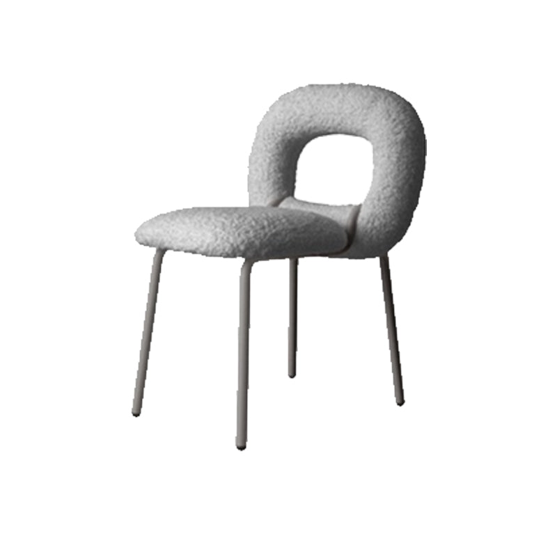 Upholstered Dining Side Chair Metal Frame Open Back Dining Side Chair