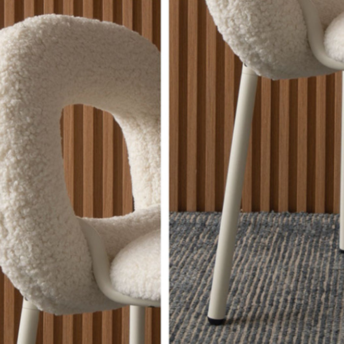 Upholstered Dining Side Chair Metal Frame Open Back Dining Side Chair