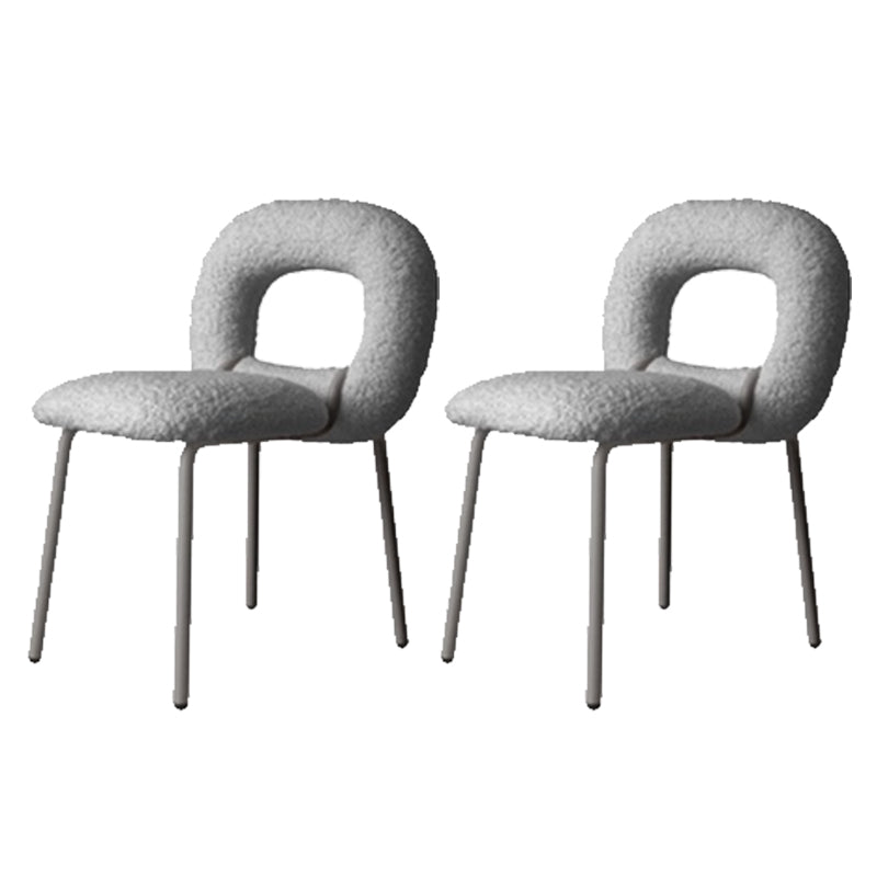Upholstered Dining Side Chair Metal Frame Open Back Dining Side Chair