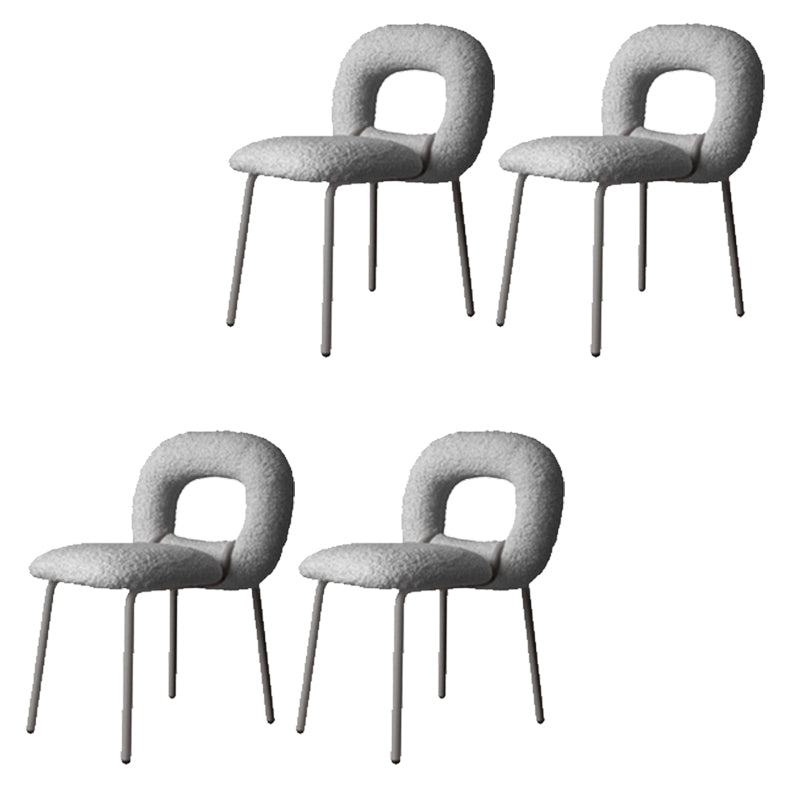 Upholstered Dining Side Chair Metal Frame Open Back Dining Side Chair
