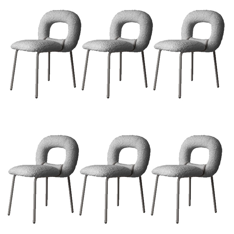 Upholstered Dining Side Chair Metal Frame Open Back Dining Side Chair