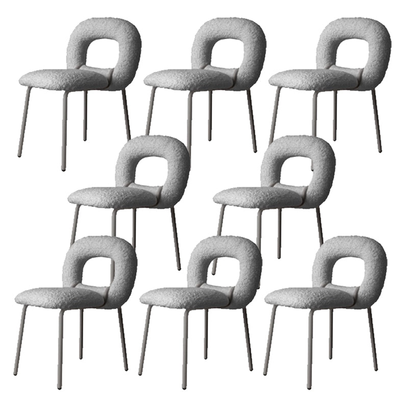 Upholstered Dining Side Chair Metal Frame Open Back Dining Side Chair
