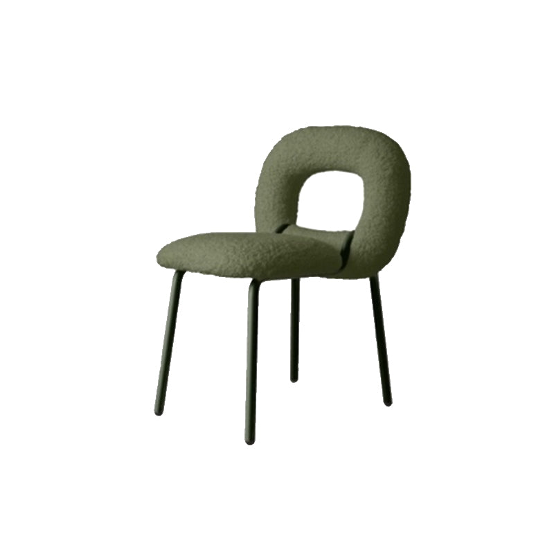 Upholstered Dining Side Chair Metal Frame Open Back Dining Side Chair