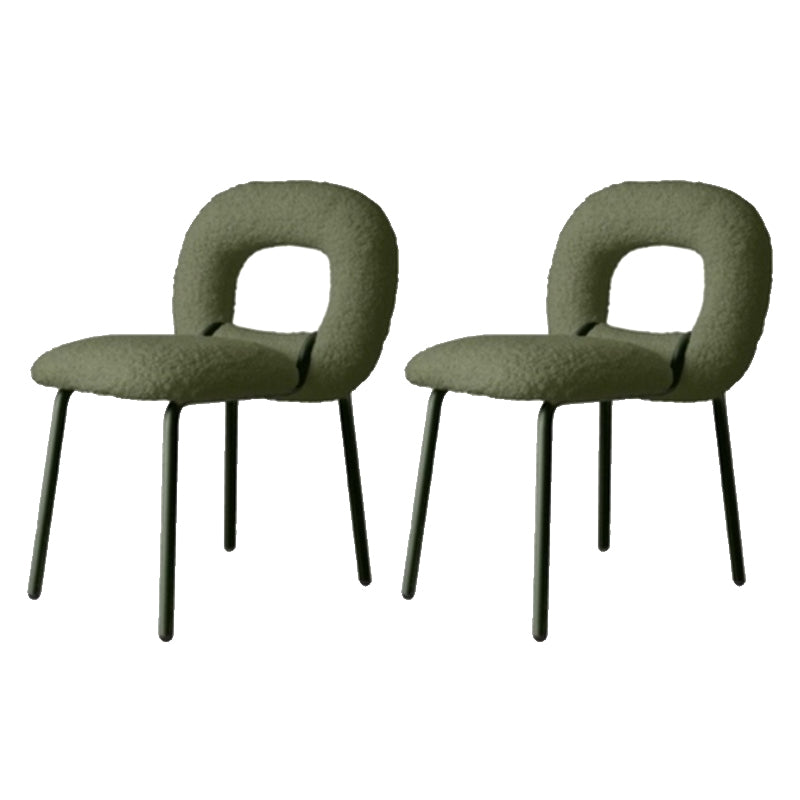 Upholstered Dining Side Chair Metal Frame Open Back Dining Side Chair