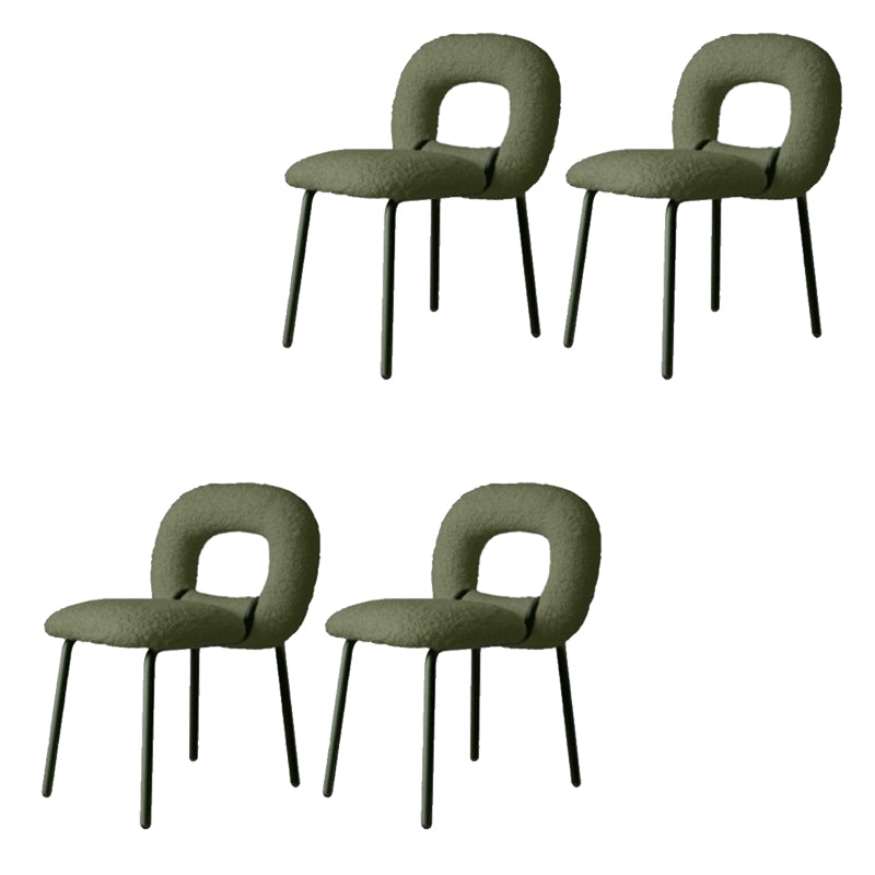 Upholstered Dining Side Chair Metal Frame Open Back Dining Side Chair