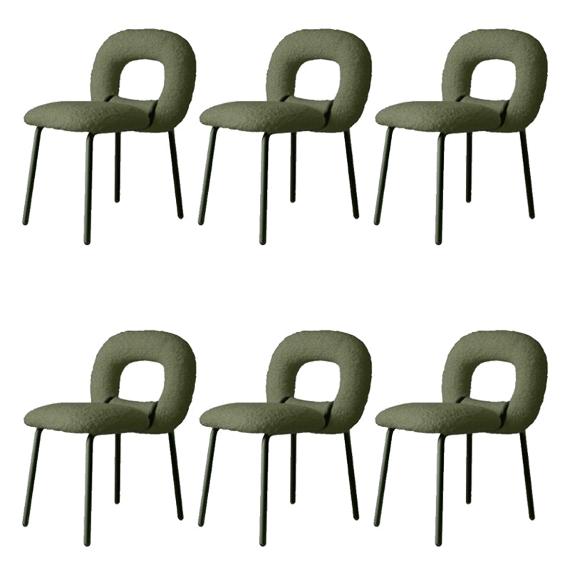 Upholstered Dining Side Chair Metal Frame Open Back Dining Side Chair