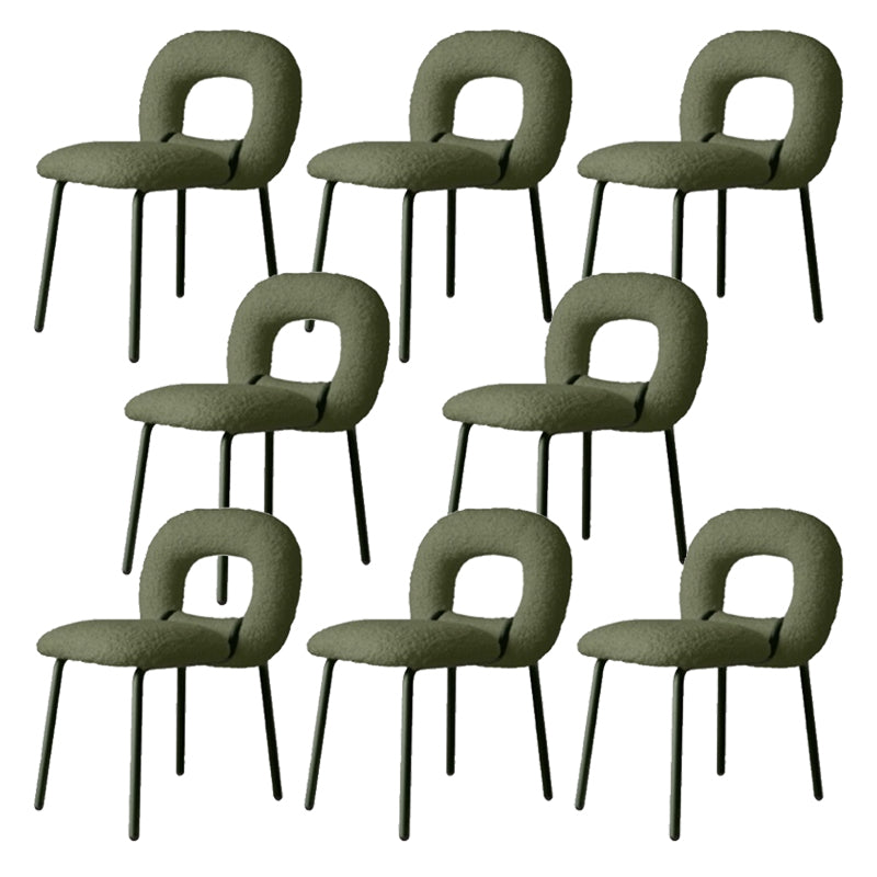 Upholstered Dining Side Chair Metal Frame Open Back Dining Side Chair
