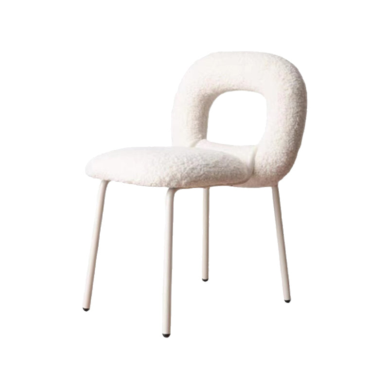 Upholstered Dining Side Chair Metal Frame Open Back Dining Side Chair