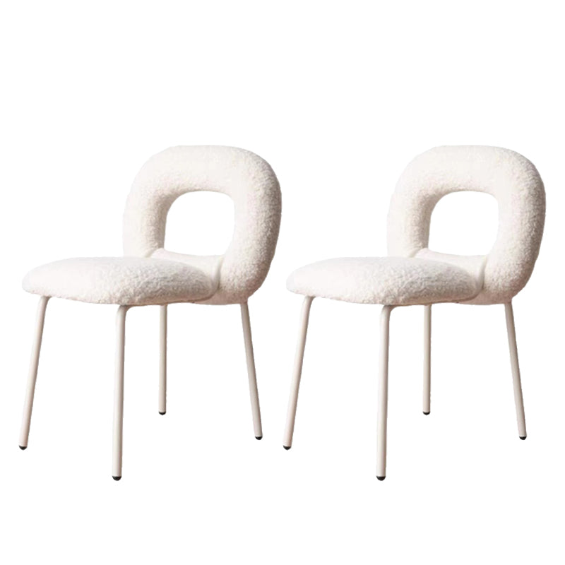 Upholstered Dining Side Chair Metal Frame Open Back Dining Side Chair