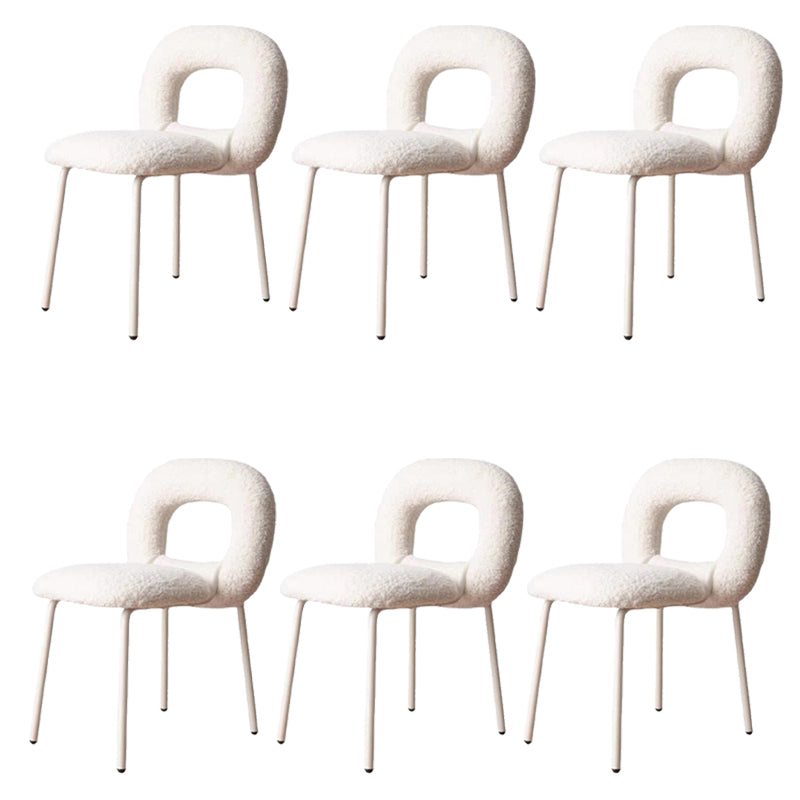 Upholstered Dining Side Chair Metal Frame Open Back Dining Side Chair