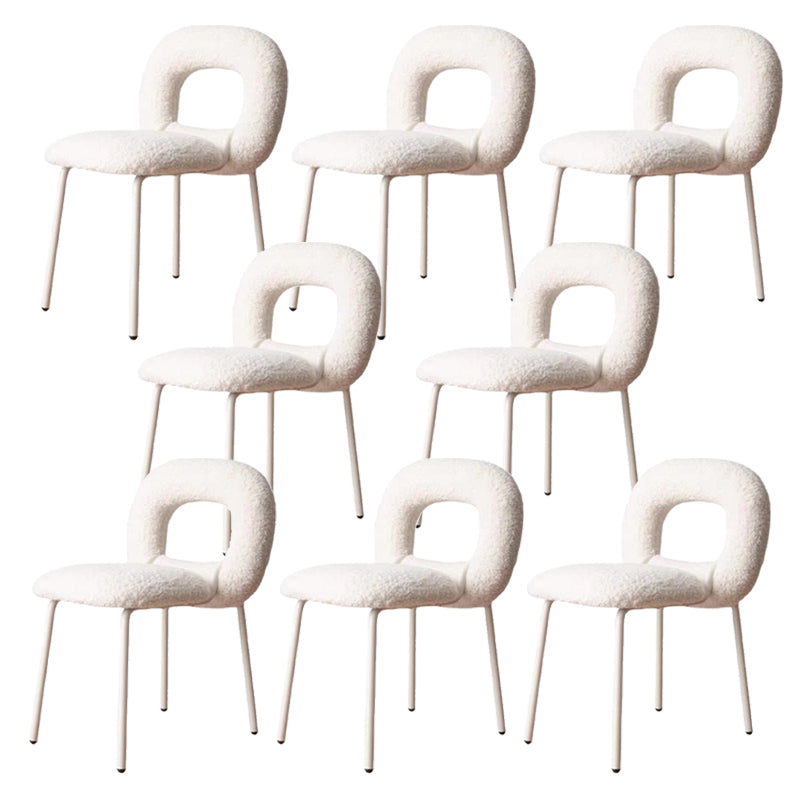 Upholstered Dining Side Chair Metal Frame Open Back Dining Side Chair