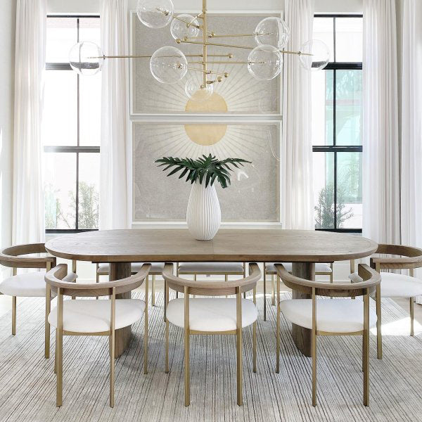 1/4/5/9 Piece Solid Wood Oval Shape Dining Room Chair and Table Set