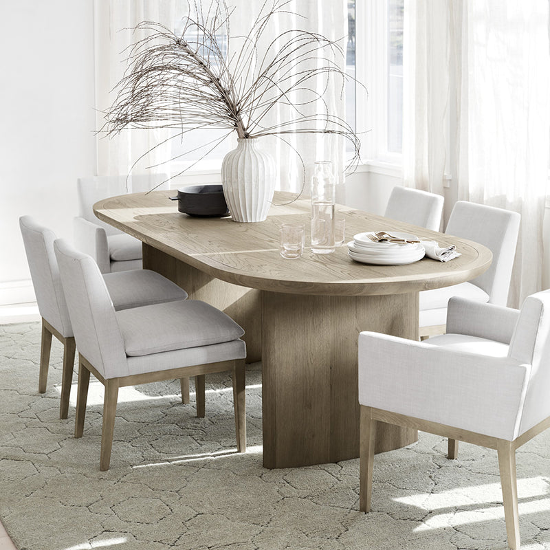 1/4/5/9 Piece Solid Wood Oval Shape Dining Room Chair and Table Set