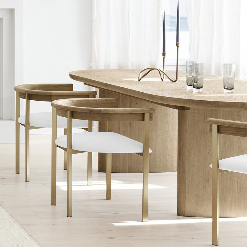 1/4/5/9 Piece Solid Wood Oval Shape Dining Room Chair and Table Set