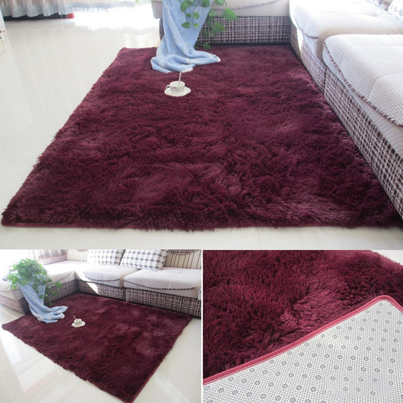Modern Simple Plush Rug Polyester Indoor Rug Non-slip Carpet for Living Room and Bedroom