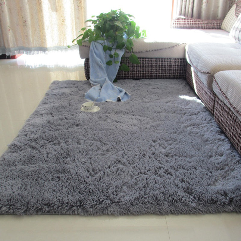 Modern Simple Plush Rug Polyester Indoor Rug Non-slip Carpet for Living Room and Bedroom