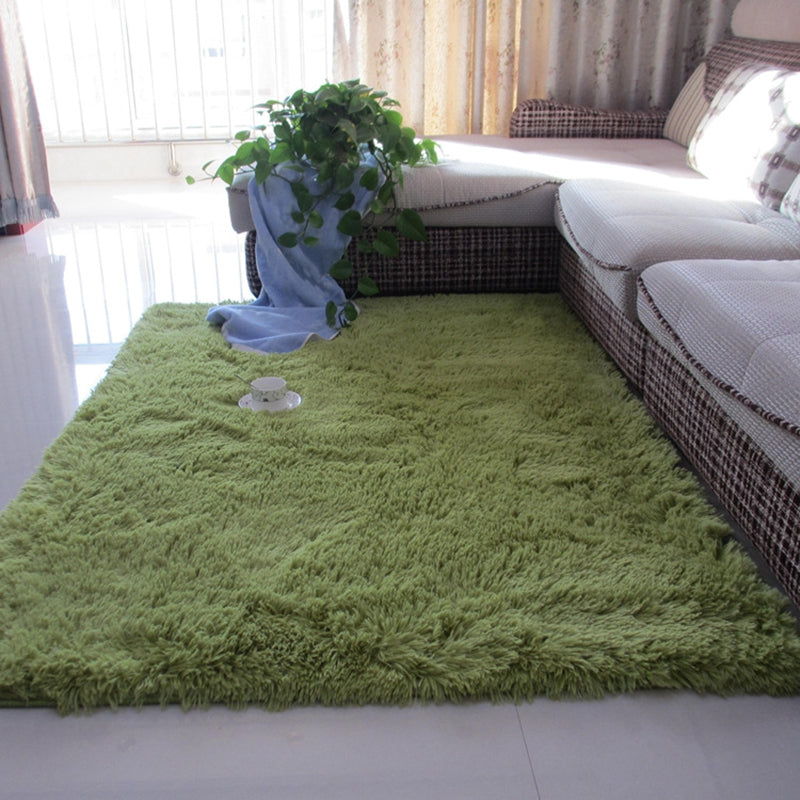 Modern Simple Plush Rug Polyester Indoor Rug Non-slip Carpet for Living Room and Bedroom