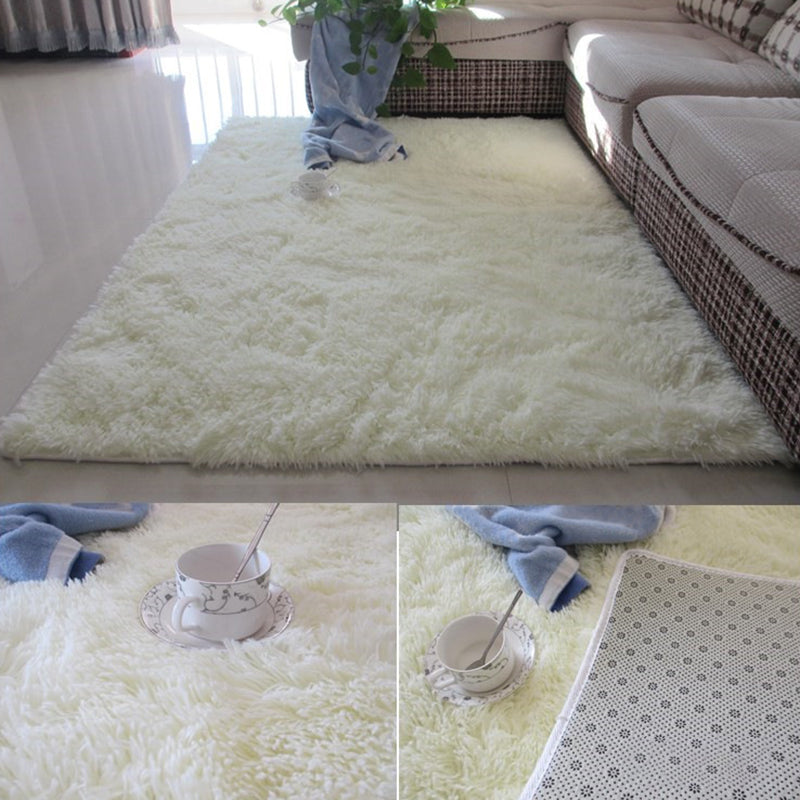Modern Simple Plush Rug Polyester Indoor Rug Non-slip Carpet for Living Room and Bedroom