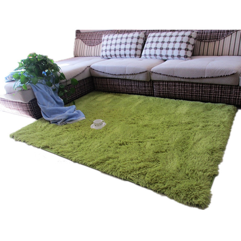Modern Simple Plush Rug Polyester Indoor Rug Non-slip Carpet for Living Room and Bedroom