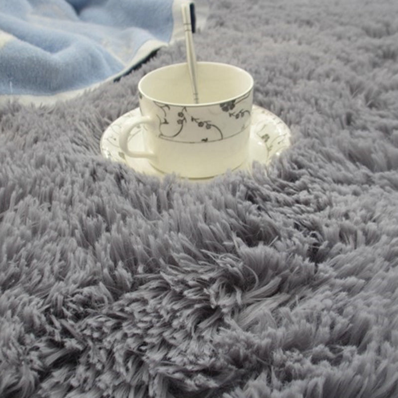 Modern Simple Plush Rug Polyester Indoor Rug Non-slip Carpet for Living Room and Bedroom