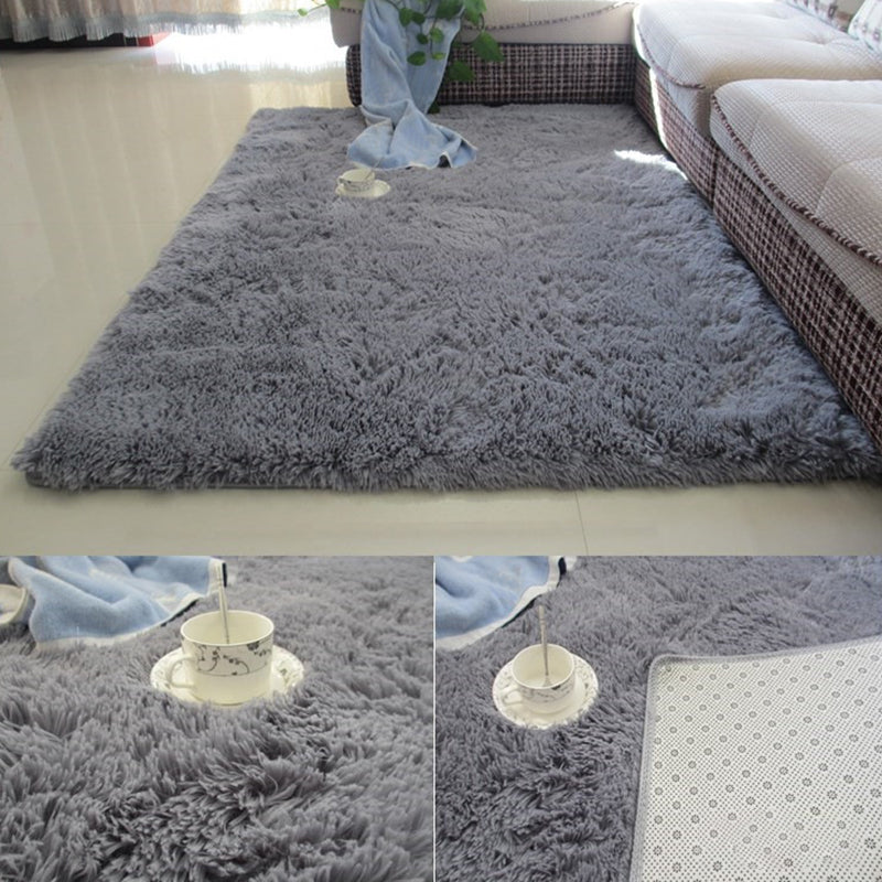 Modern Simple Plush Rug Polyester Indoor Rug Non-slip Carpet for Living Room and Bedroom