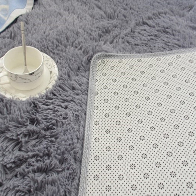 Modern Simple Plush Rug Polyester Indoor Rug Non-slip Carpet for Living Room and Bedroom