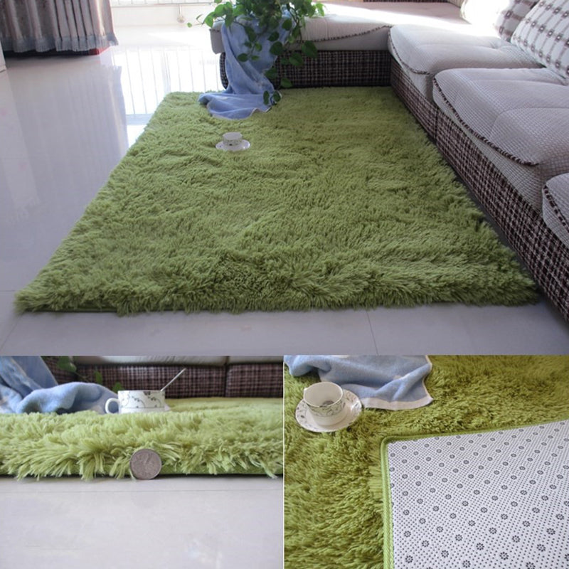 Modern Simple Plush Rug Polyester Indoor Rug Non-slip Carpet for Living Room and Bedroom