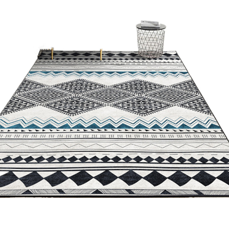 Bohemian Simple Printed Rug Polyester Indoor Rug Non-slip Area Carpet for Living Room and Bedroom