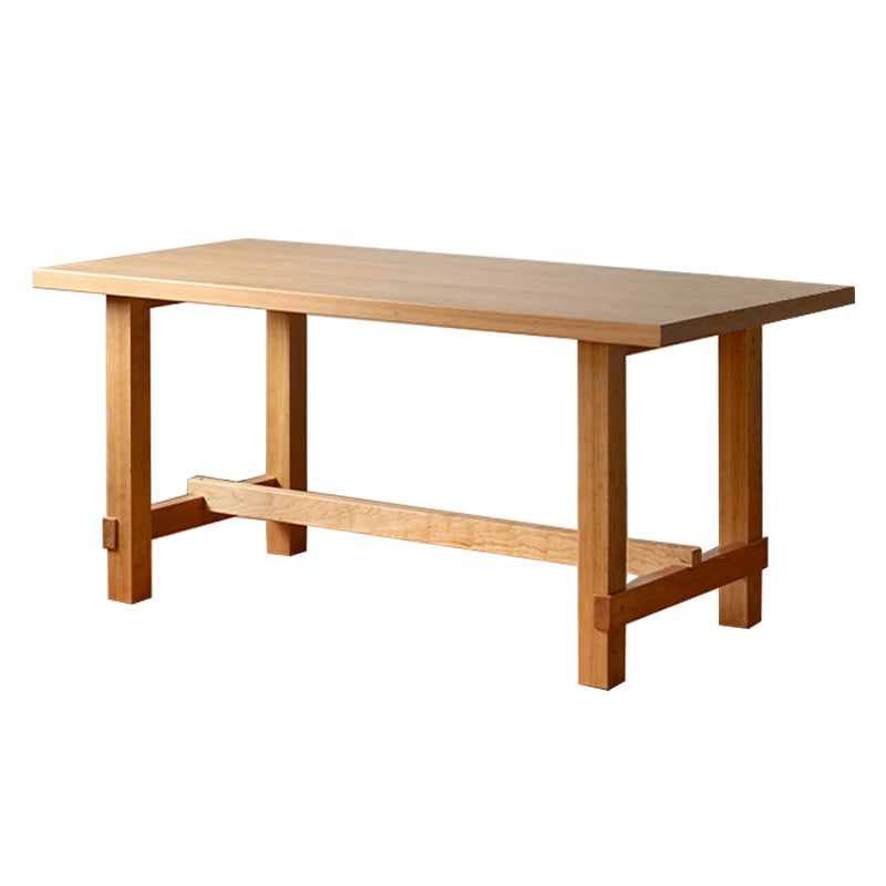 Contemporary Rectangular Solid Wood Tabletop Dining Table with Trestle