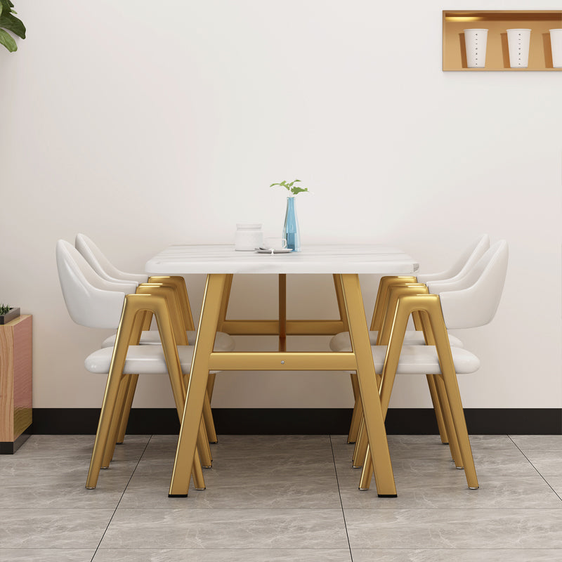 5 Pcs Dinette Set with Manufactured Wood Dining Table and Padded Chairs