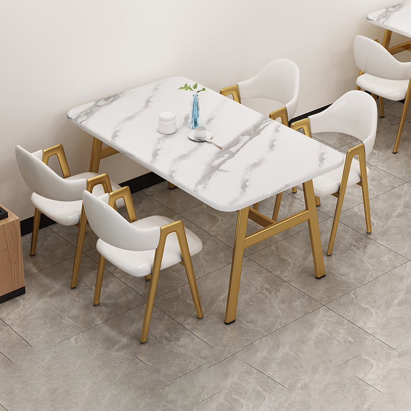 5 Pcs Dinette Set with Manufactured Wood Dining Table and Padded Chairs