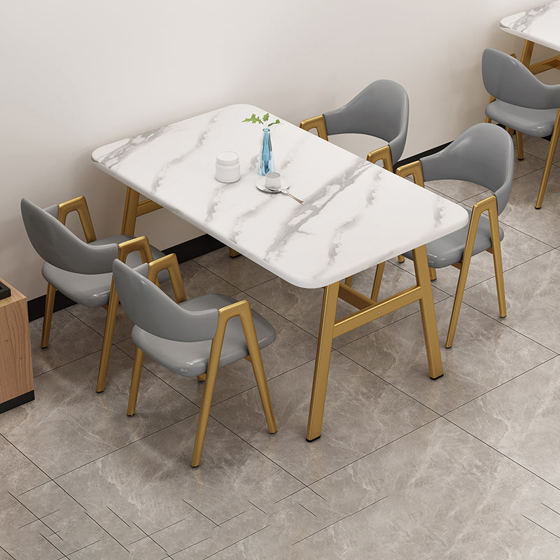5 Pcs Dinette Set with Manufactured Wood Dining Table and Padded Chairs