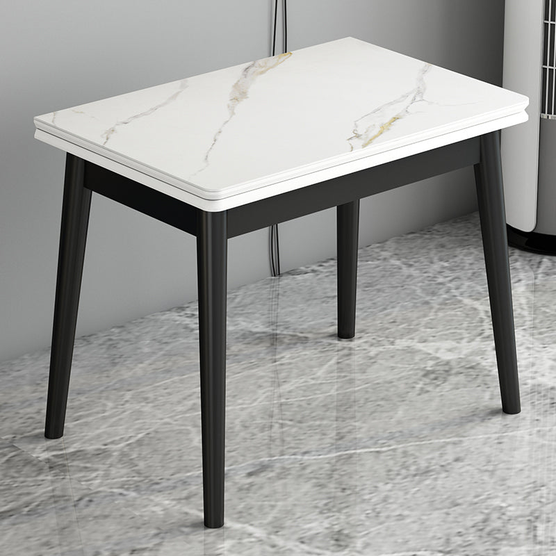 Modern Tempered Stone Top Dining Room Set 4 Legs Base for Kitchen