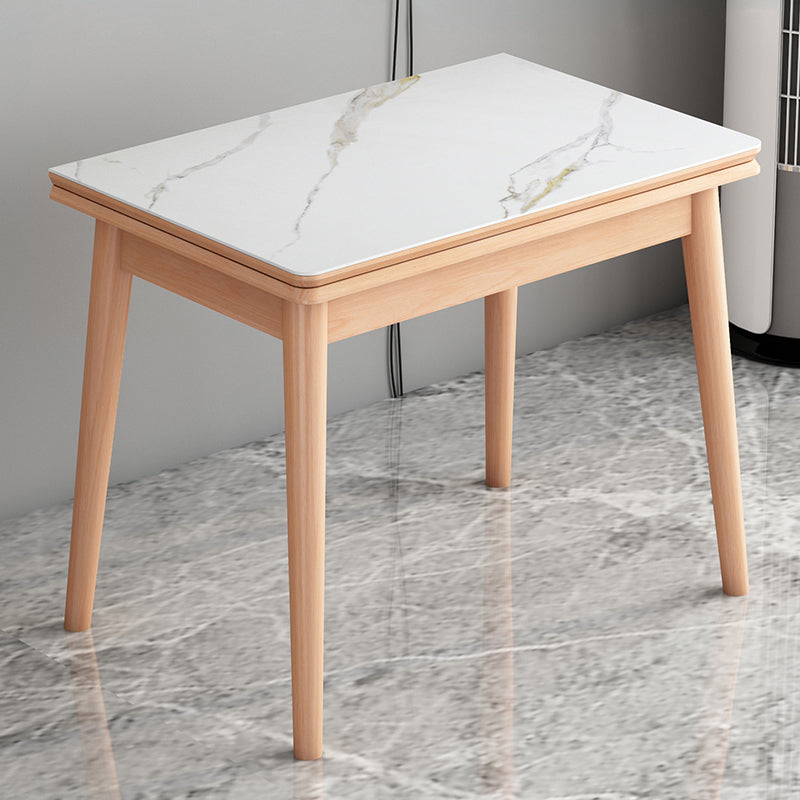 Modern Tempered Stone Top Dining Room Set 4 Legs Base for Kitchen