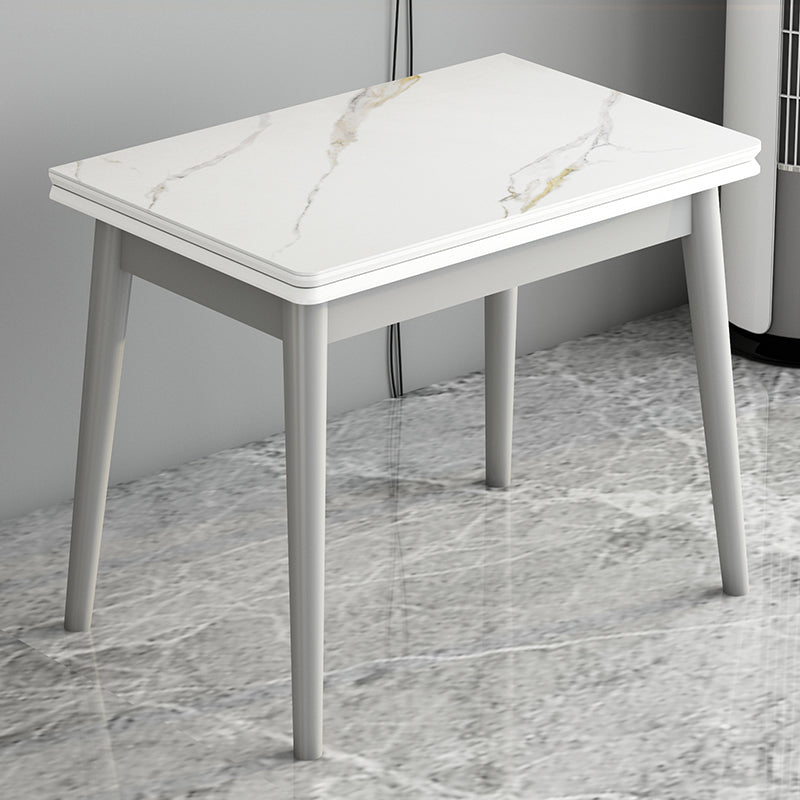 Modern Tempered Stone Top Dining Room Set 4 Legs Base for Kitchen
