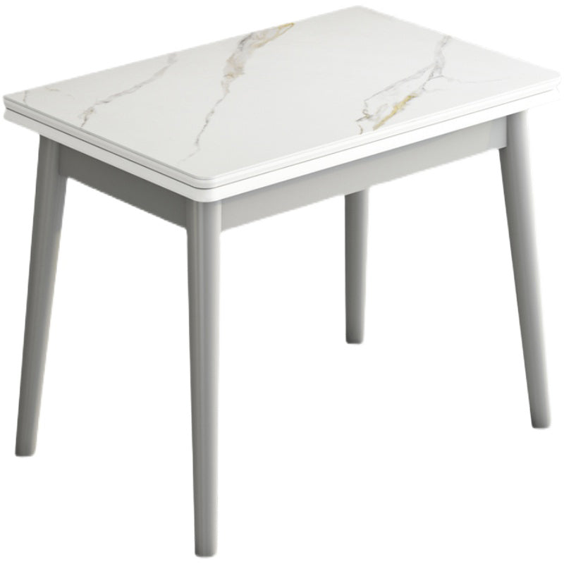 Modern Tempered Stone Top Dining Room Set 4 Legs Base for Kitchen