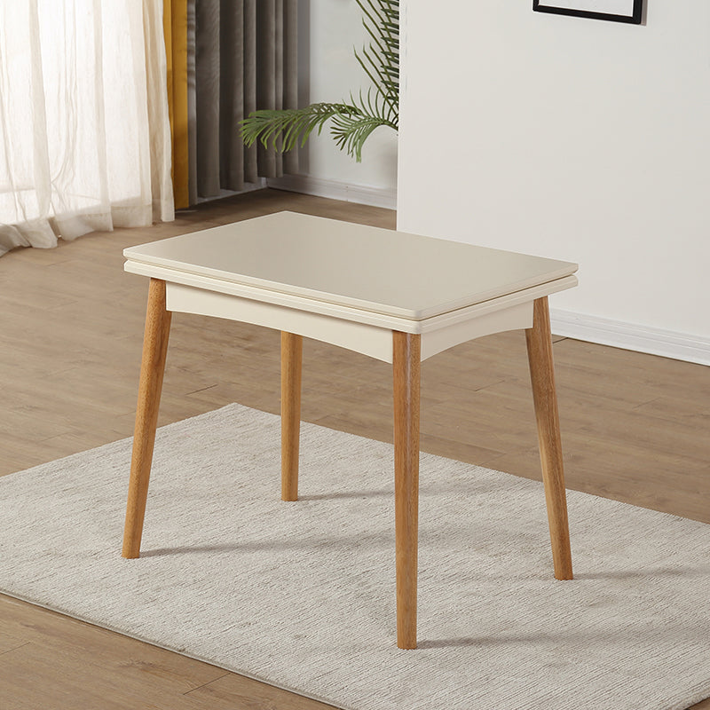 Modern Tempered Stone Top Dining Room Set 4 Legs Base for Kitchen