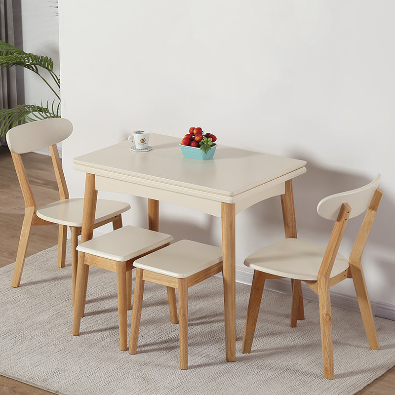 Modern Tempered Stone Top Dining Room Set 4 Legs Base for Kitchen