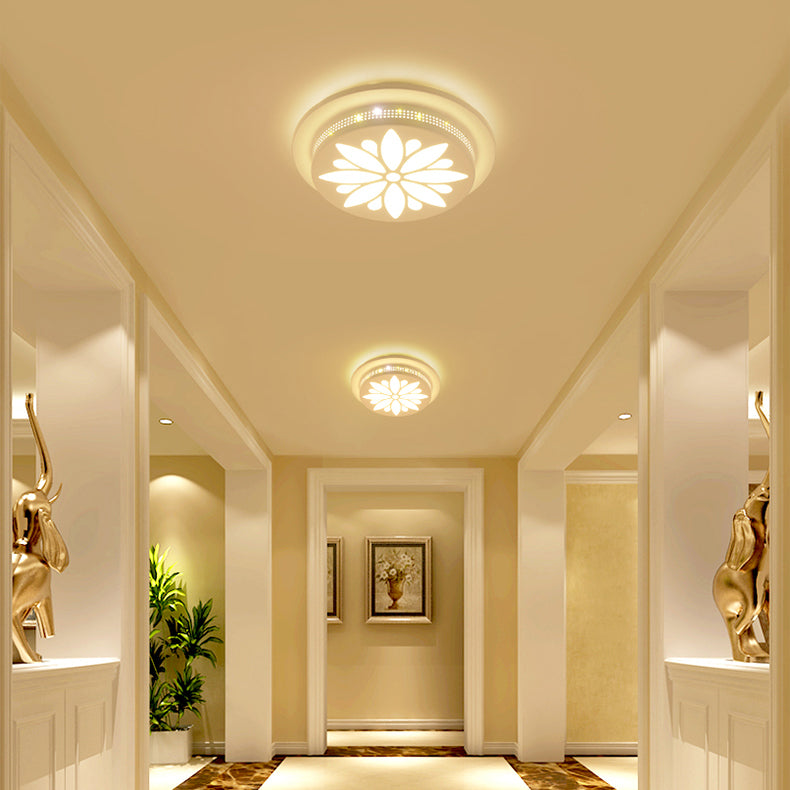 Art Deco Flush Mount Ceiling Light Circular Acrylic Ceiling Lamp for Hallway
