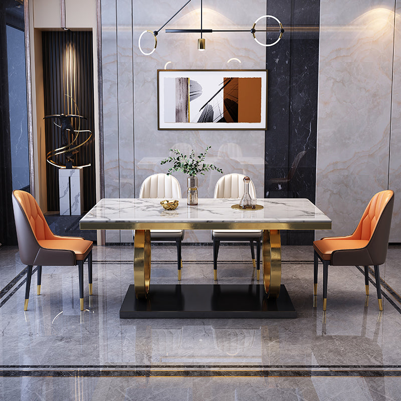 1/3/5/7 Piece Faux Marble Top Rectangle Dining Room Furniture Set