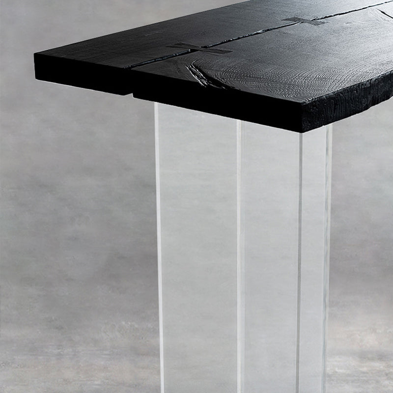 Contemporary Style Solid Black Wood Dining Table with Chairs