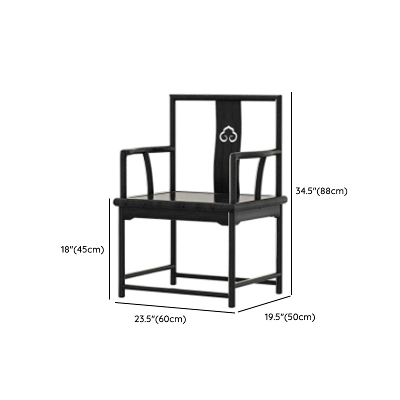 Contemporary Style Solid Black Wood Dining Table with Chairs