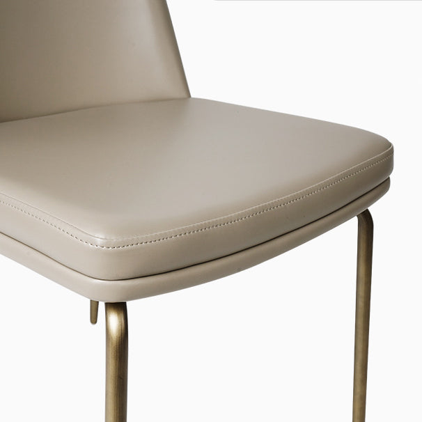 Faux Leather and Metal Contemporary Armless Dining and Accent Chairs