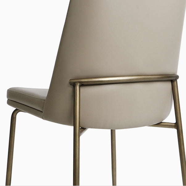 Faux Leather and Metal Contemporary Armless Dining and Accent Chairs